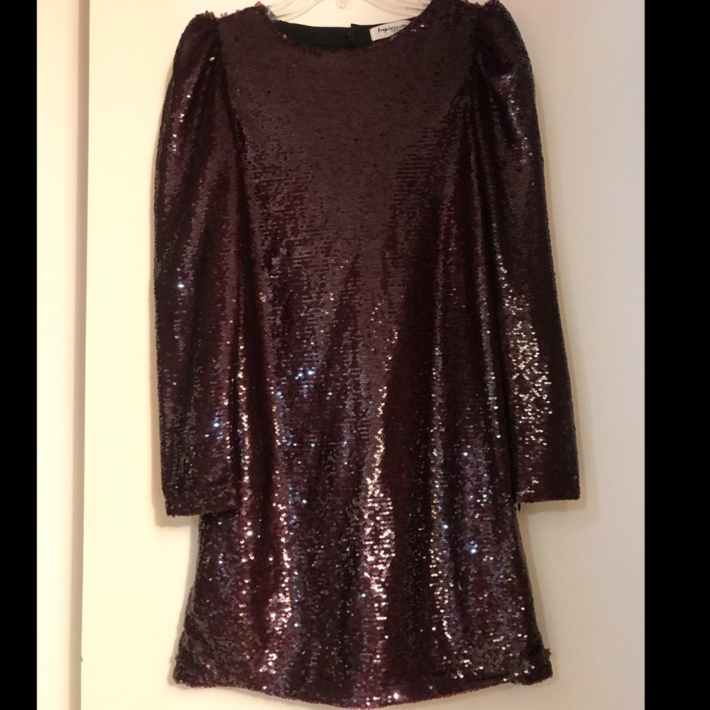 Sequence deep purple long sleeve dress